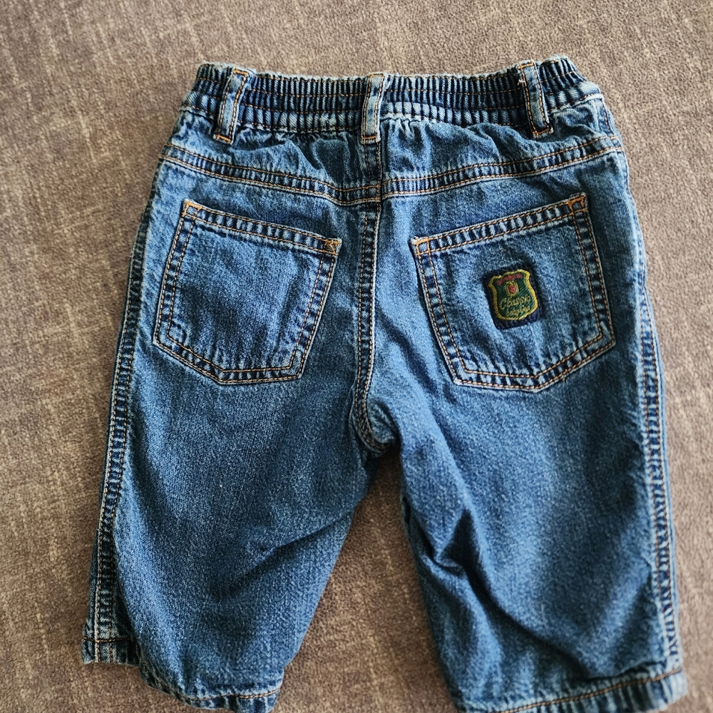 Vintage Baby Gap Newborn Relaxed Denim Jeans Button Snap And Lined